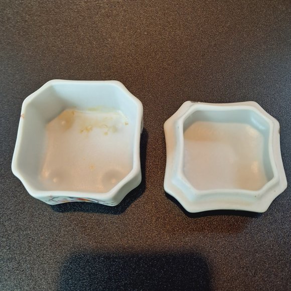 Exotic Bird w/Cherry Blossoms Trinket Box with Lid Made in Portugal - Picture 7 of 9